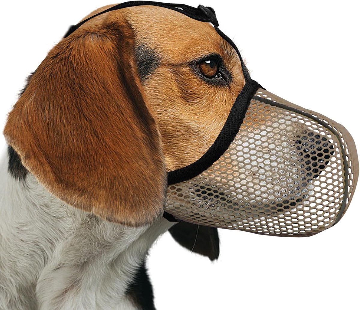 Ademende zachte muilkorf voor kleine tot middelgrote honden om blaffen, bijten en kauwen te voorkomen, reflecterende en verstelbare mand muilkorf met luchtgaas voor schnauzer