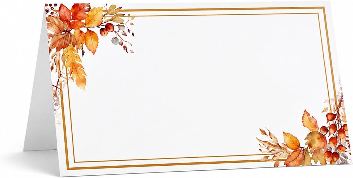 50 Stuks Tafelkaarten Herfst, Plaatskaarten Herfst, Tafelkaart Met Herfstbladeren, Herfstige Tafeldecoratie Voor Eettafels, Bruiloften, Verjaardagen En Oogstfeest Decoratie