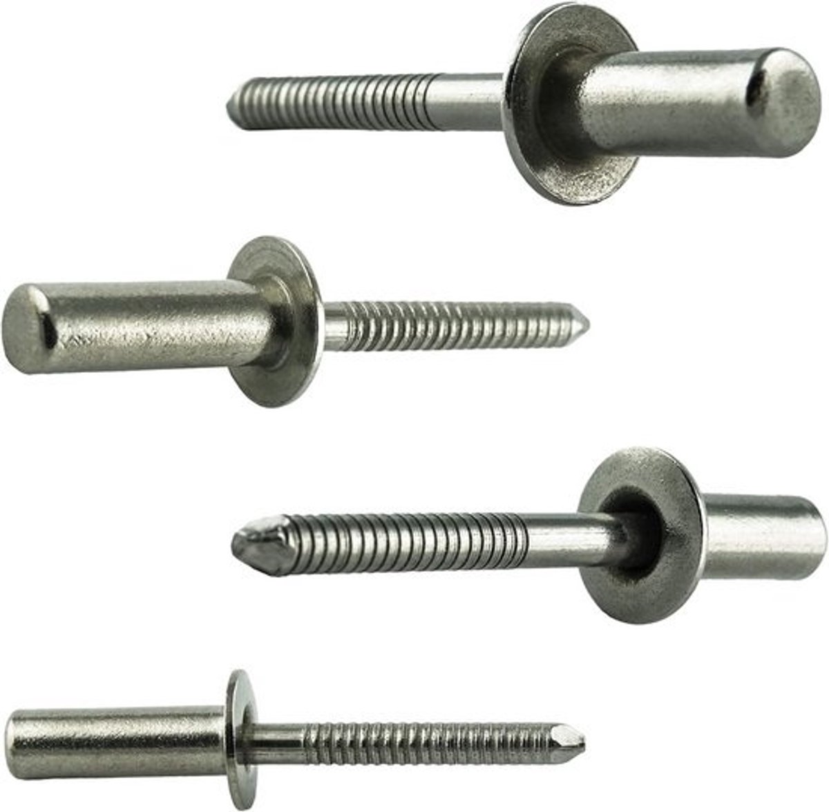 50x Waterdichte Blindklinknagels 4.8x12mm RVS A2 Platte Kop voor Lucht- en Vochtige Verbindingen