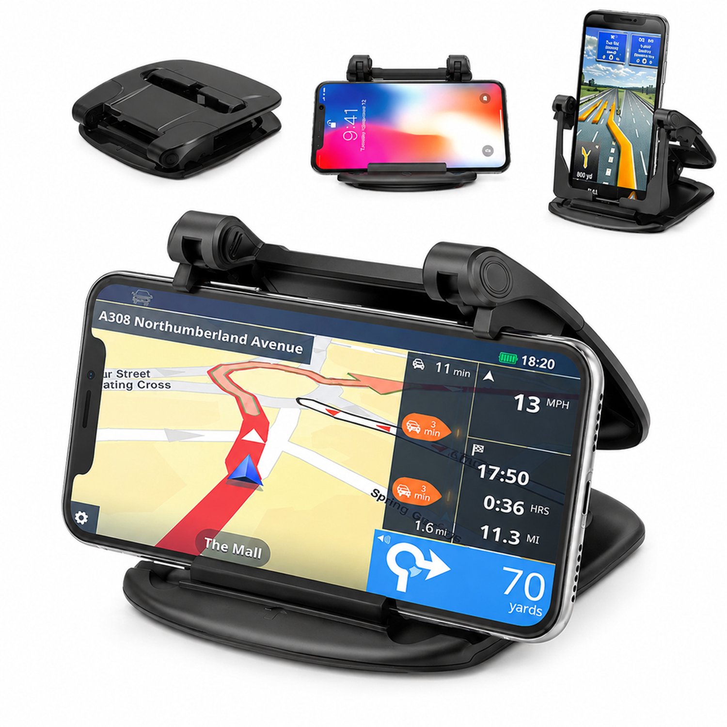 Telefoonhouders auto, telefoonhouder voor de middenconsole met klembevestiging