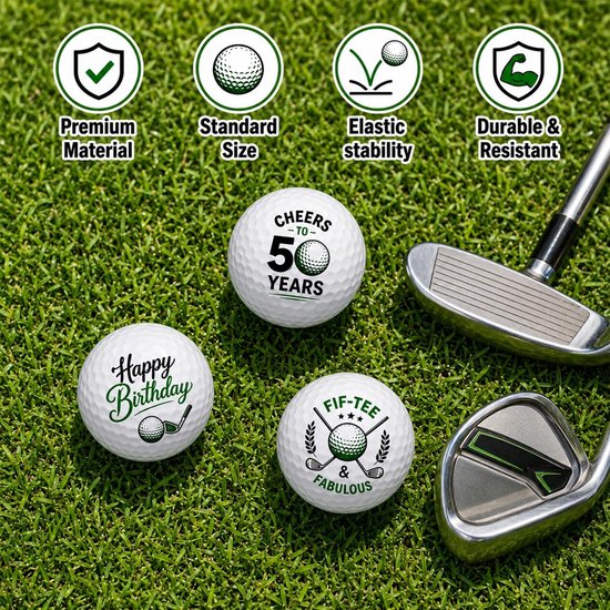 golfballenset 4,26 cm - 3 stuks gepersonaliseerd - artistieke patronen - perfect voor 50e verjaardag - Vemera — afbeelding 3