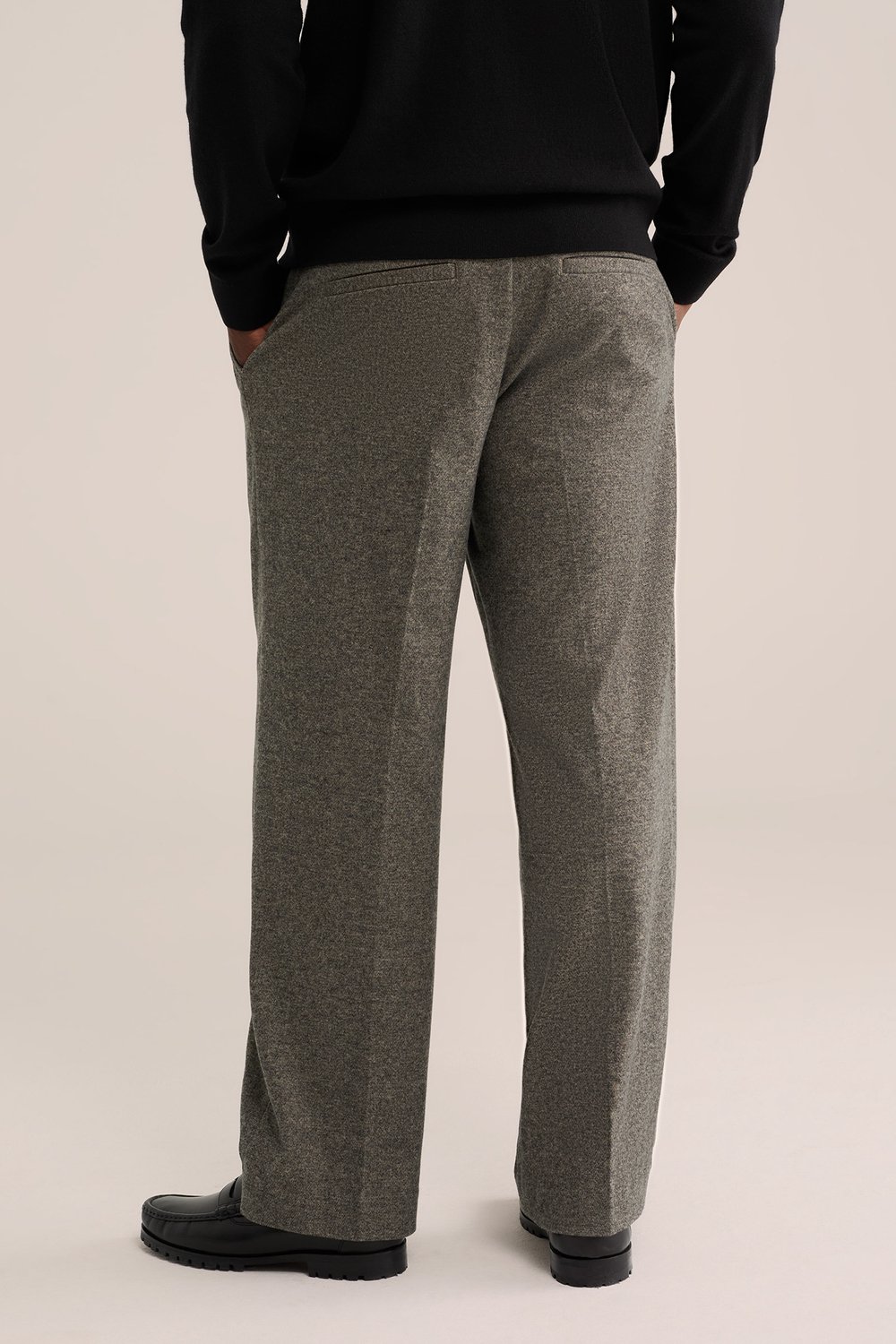 WE Fashion Heren loose fit broek met dubbele bandplooi