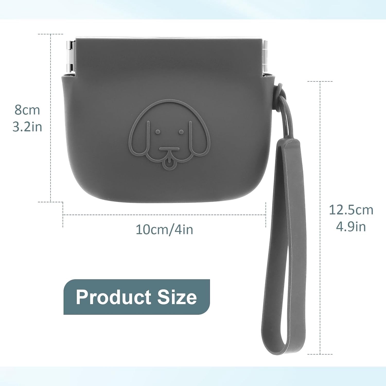 Automatische Sluiting Hondensnoepjeszak met Clickers voor Training en Wandelen van Honden en Katten, Pocketformaat (Donkergrijs)