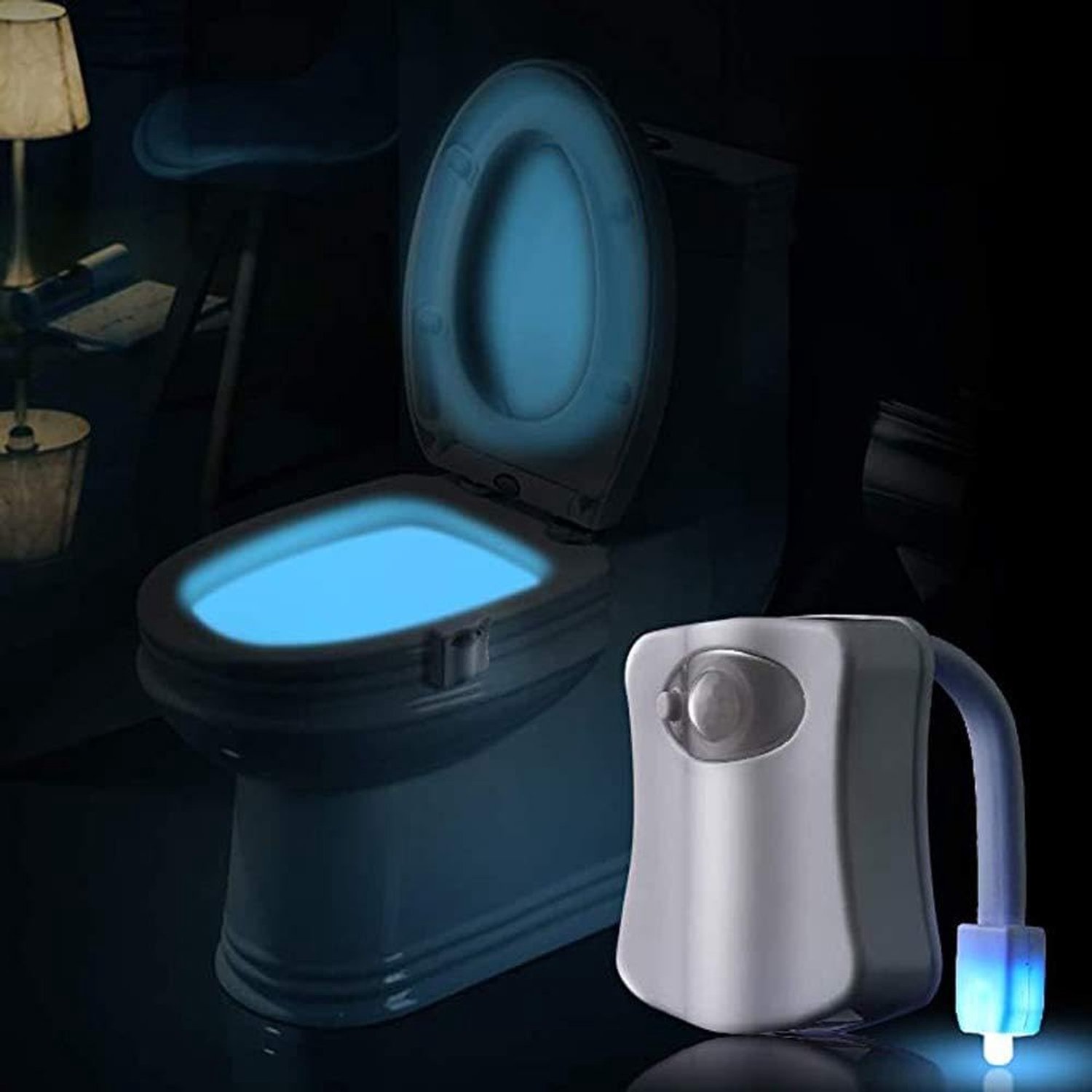 8 en 16-Color Toilet Night Light, Motion Sensor LED Bowl Light, Novelty koele grappige Birthday Gag Gadget geschenken ideeën, Slaap Friendly, Night Vision,6pcs