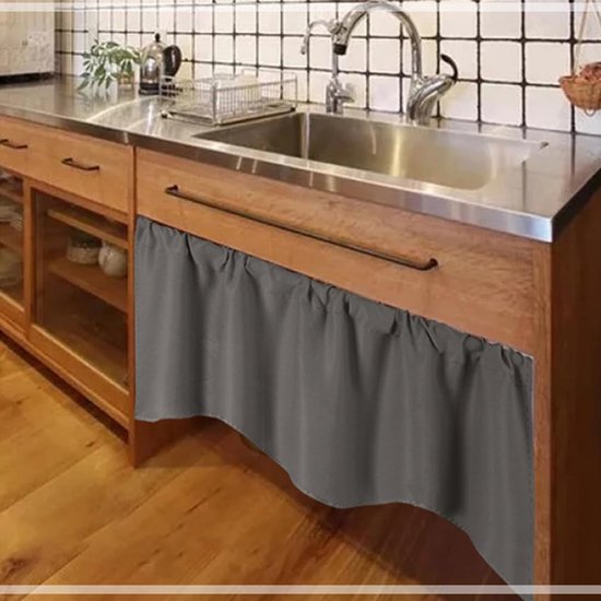 Vitrage kort gordijn keuken bistrogordijn raamgordijn halfgordijn raamgordijn vitrage voor badkamer woonkamer 132 x 46 cm wijnrood — afbeelding 4