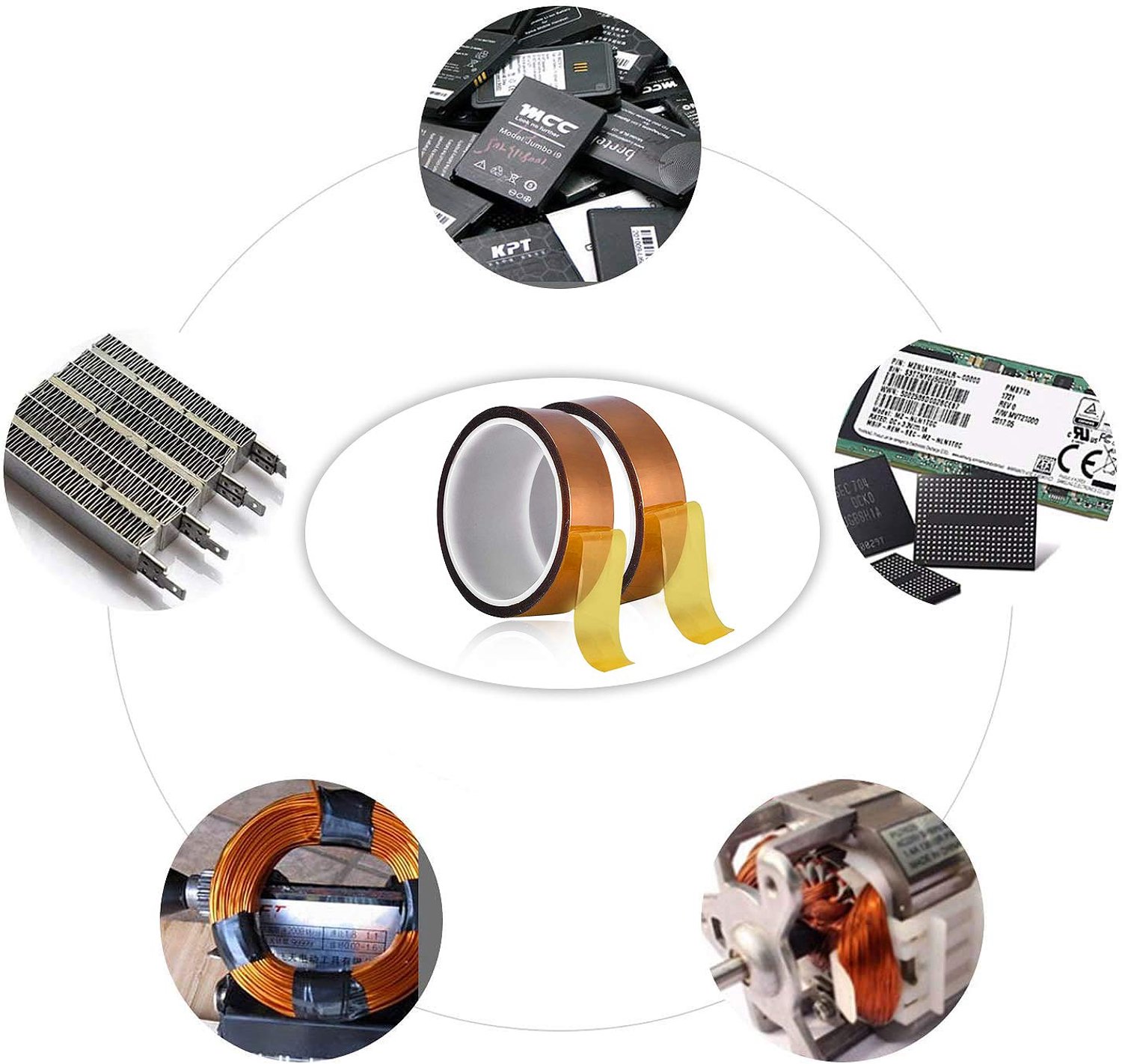 YIXISI 2-pack Hittebestendige Tape, Hoge Temperatuur Tape, Kapton Tape, Polyimide Film Plakband, 20mm x 33 m, Tot 280 ℃ (536 ℉)