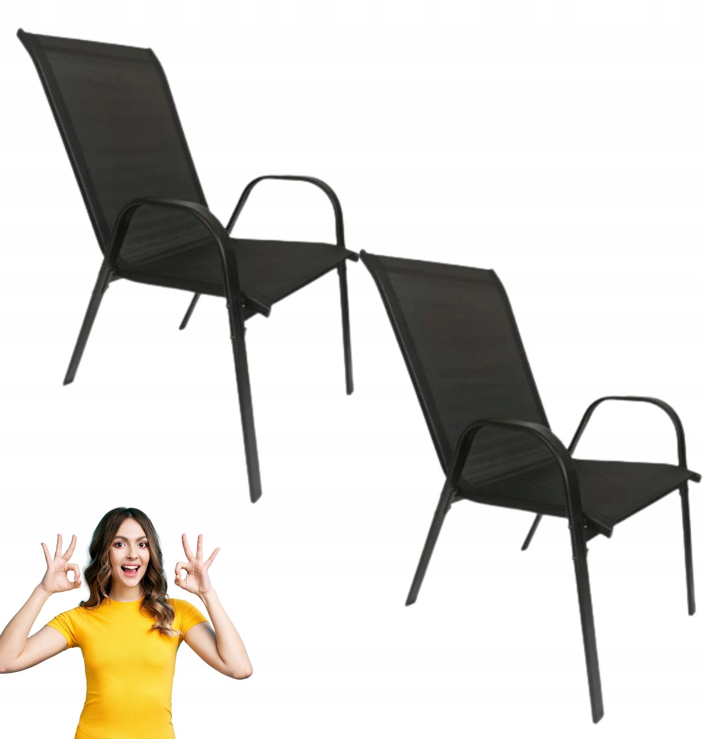 Set van 2 Metalen Tuinstoelen - Comfortabel & Duurzaam voor Balkon & Tuin