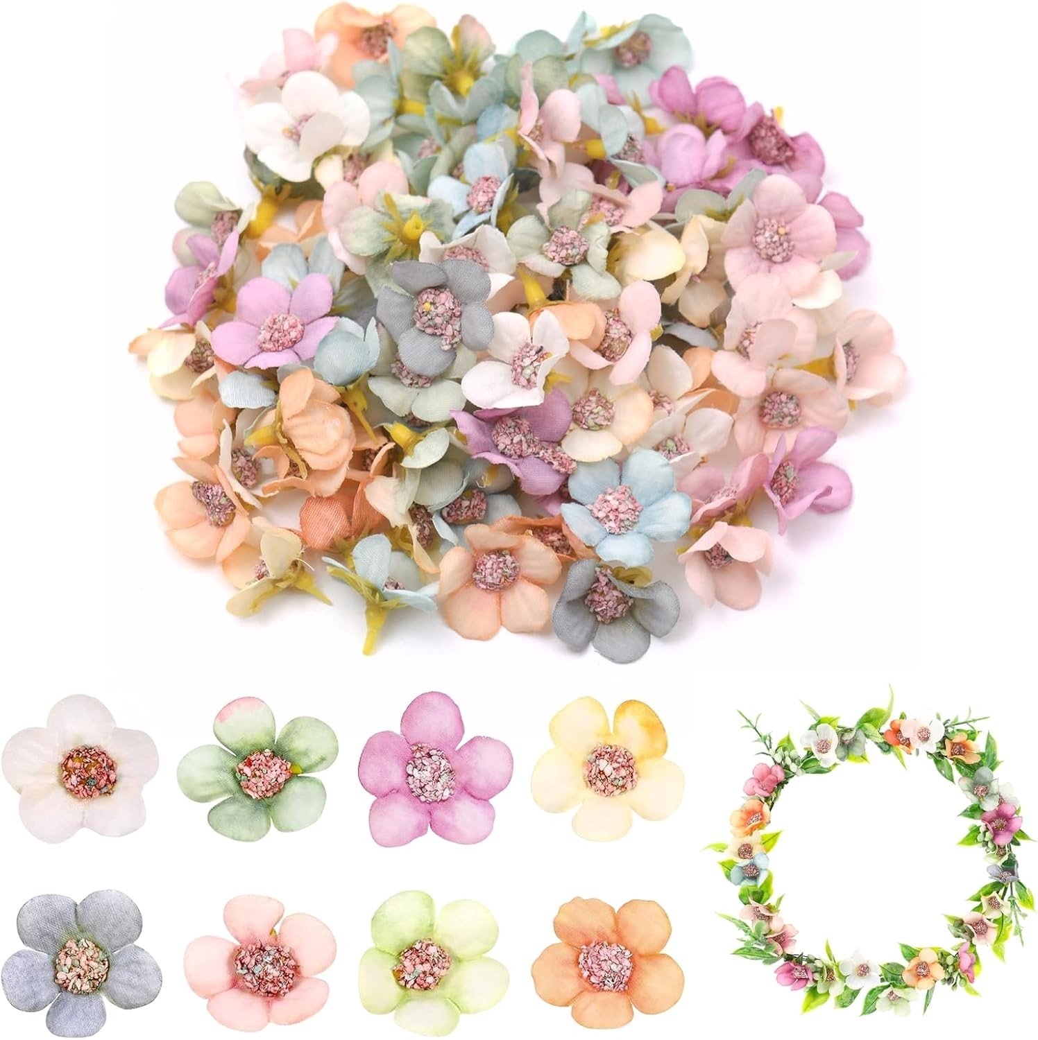 Kunststof Bloemenhoofden - 100 Stuks Mini Daisies in Diverse Kleuren voor DIY Decoratie, Bruiloft, Feest en Cadeaus