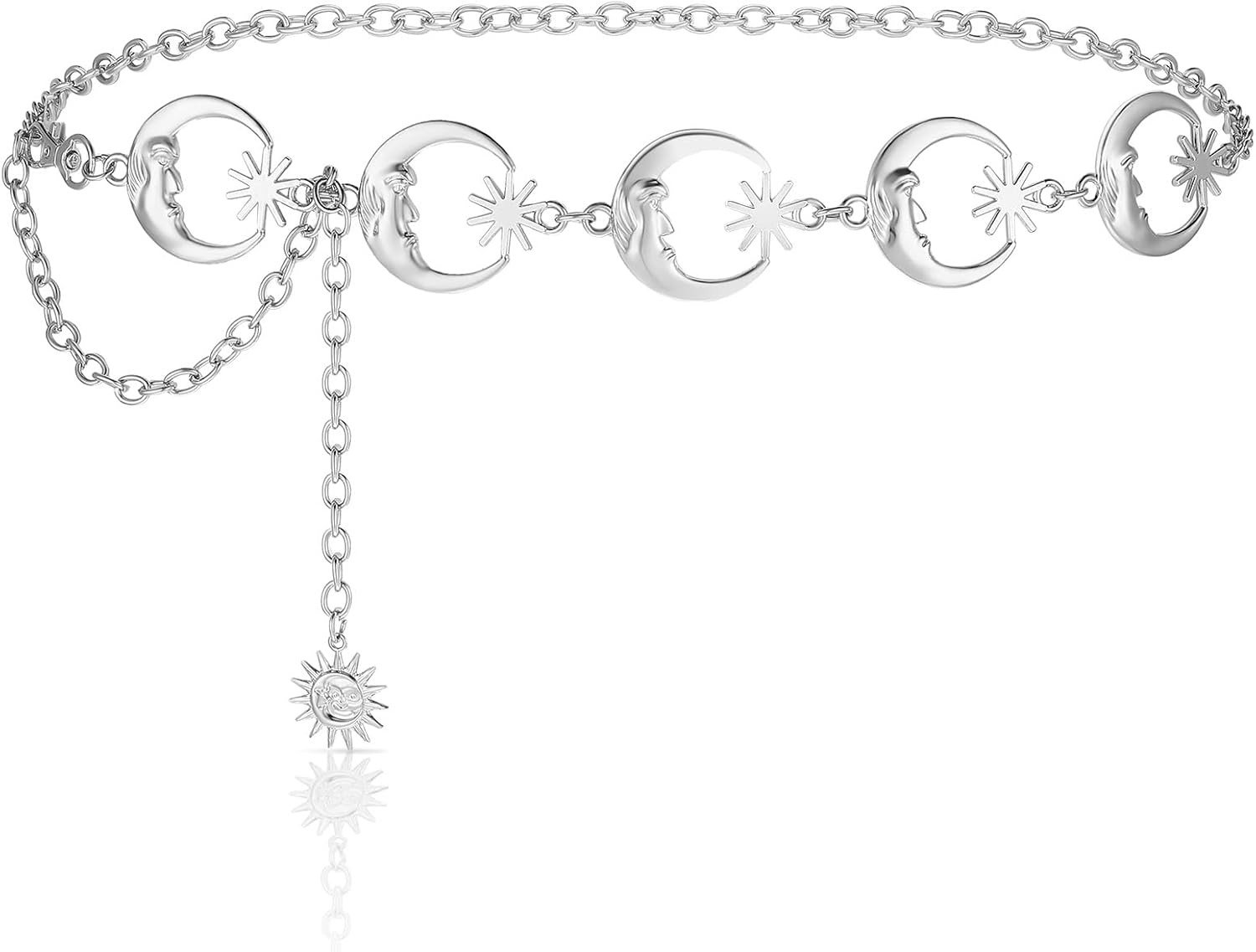 Elegante Taille Ketting voor Dames - Vintage Buikband - Sieraden voor Lichaam - Zilver, Legering, Mode Accessoires