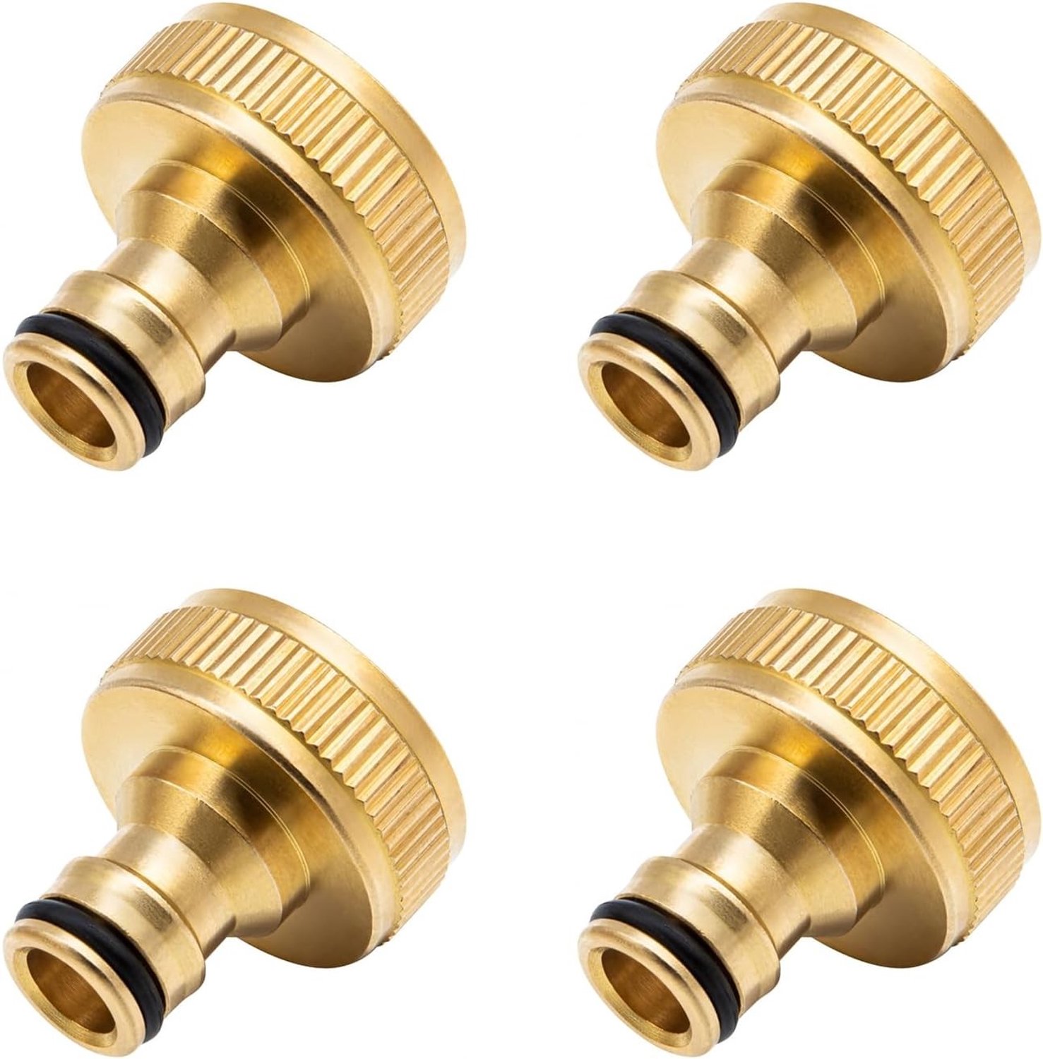 4 Stuks Kraanverbinder met Slang 1 Inch Messing Taps, Corrosiebestendige Aansluiting voor Tuinslang en Watergebruik