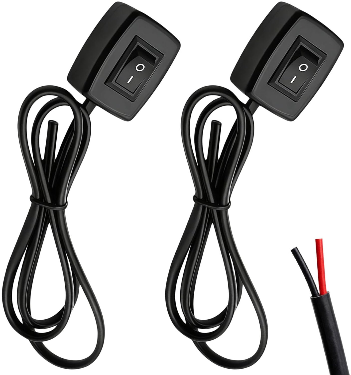 Auto tuimelschakelaar 12V-24V - met 75 cm kabel - zelfklevend - eenvoudige montage zonder boren - ShopVlot
