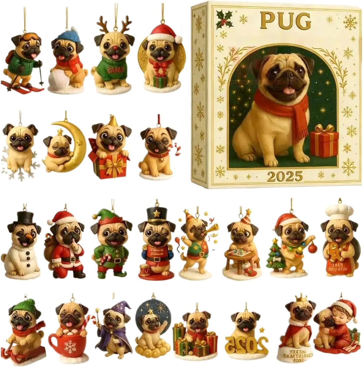 Adventkalender 2D Acryl Aftelversiering