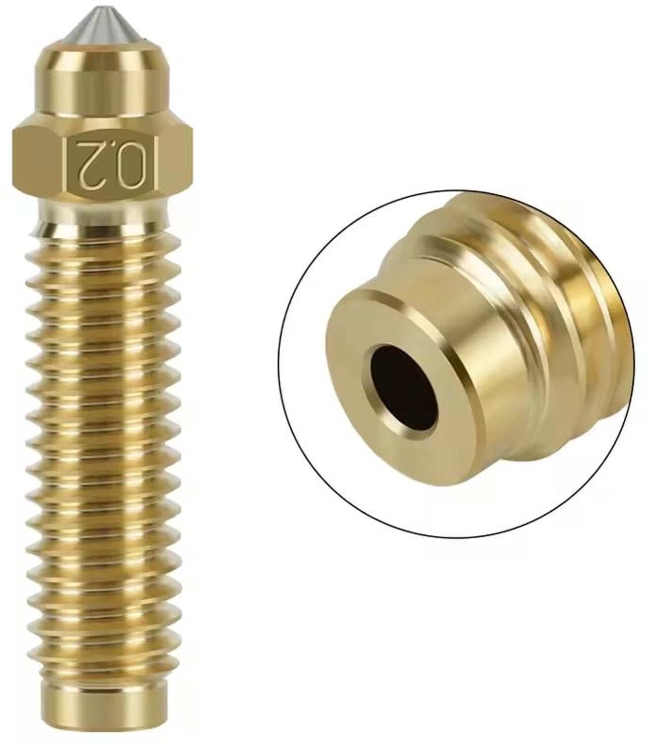 Centauri Nozzle voor Elegoo Centauri Carbon/Centauri 3D Printer Hotend 0.2/0.4/0.6/0.8mm Slijtvast mondstuk (0.2mm Messing)