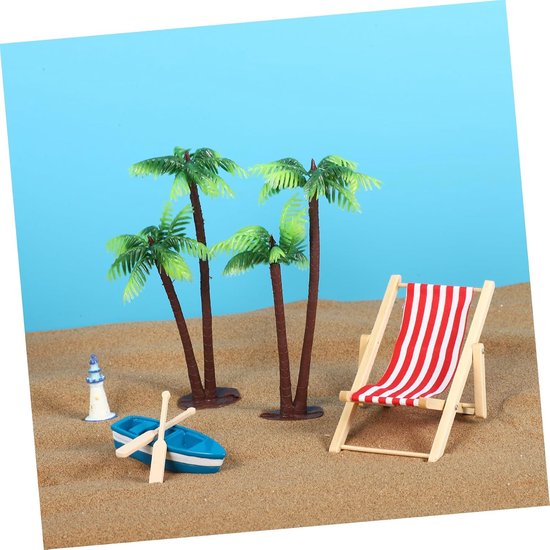 12 Stuks Palm Model Bomen Nepplant Kunststof Kokospalmen Palmboom Model Bomen Kunststof Palmboom Realistische Kokospalm Kunstmatige Palmboom Diorama Mini Boom Bonsai Taart Banket — afbeelding 4
