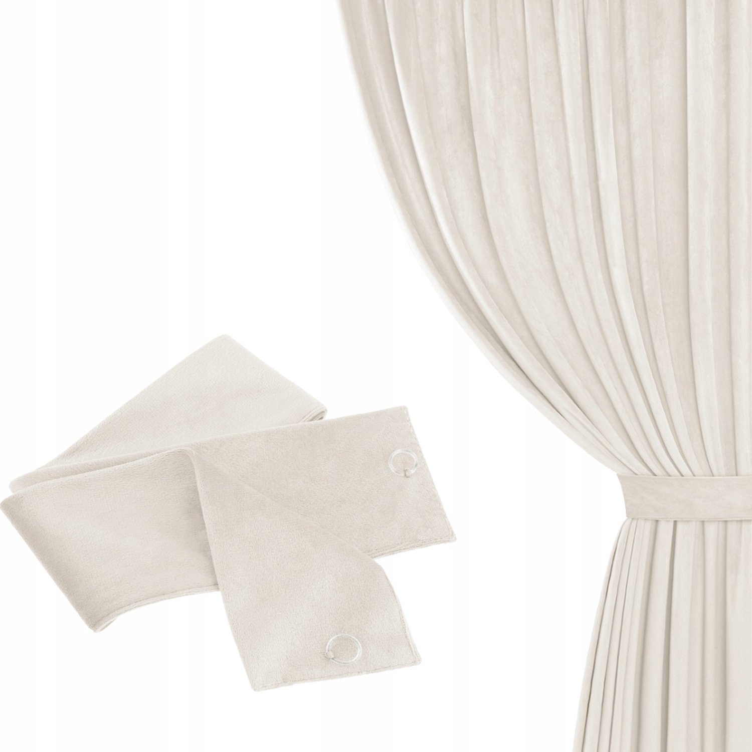 Velvet Gordijn Sjaal - Crème Beige 8x140 cm - Elegante Decoratie