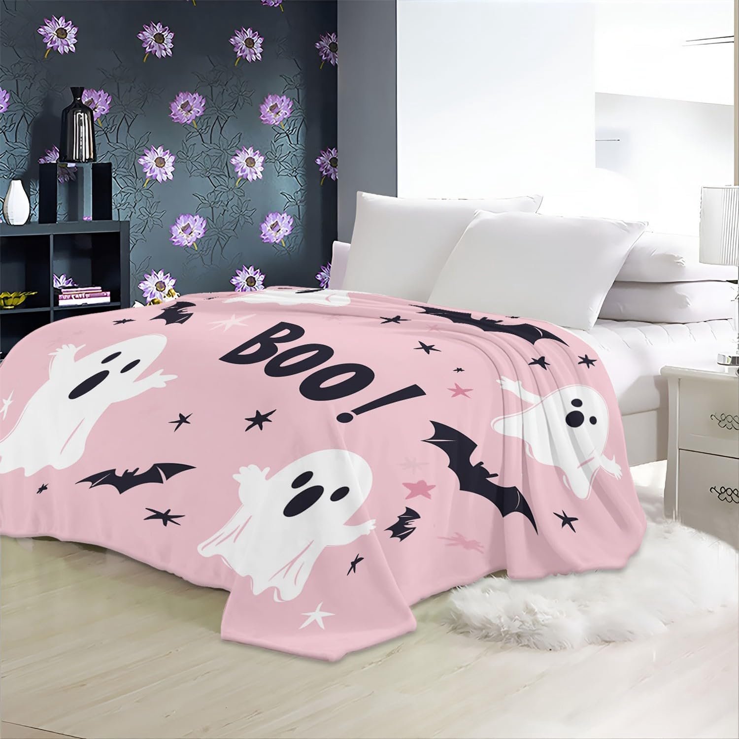 Flanellen deken, 220 x 240 cm, sherpa-deken voor bank, slaapkamer, puppybed, schattige poedel, zachte deken, bruin