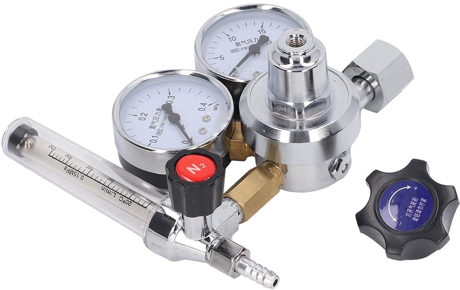 Stikstofgasregelklep Messingmeter Gasregelaarmeter voor laboratoriumlassen en industrieel gebruik
