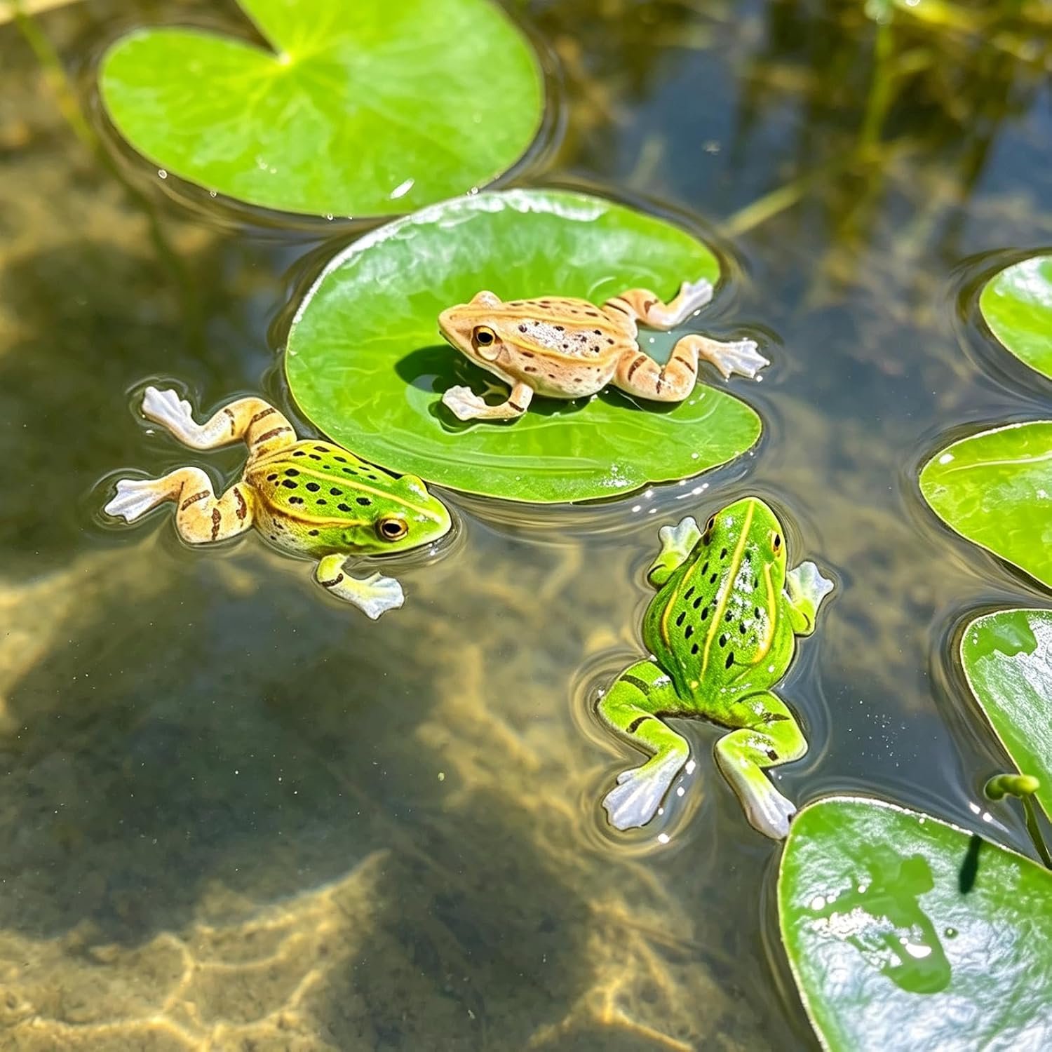 Zwemdier, kikker, drijvende vijverdecoratie, kikker, tuinkikker, figuren voor buiten, tuin, vijver, mini-vijver, binnenplaats, tuinvijver, decoratie