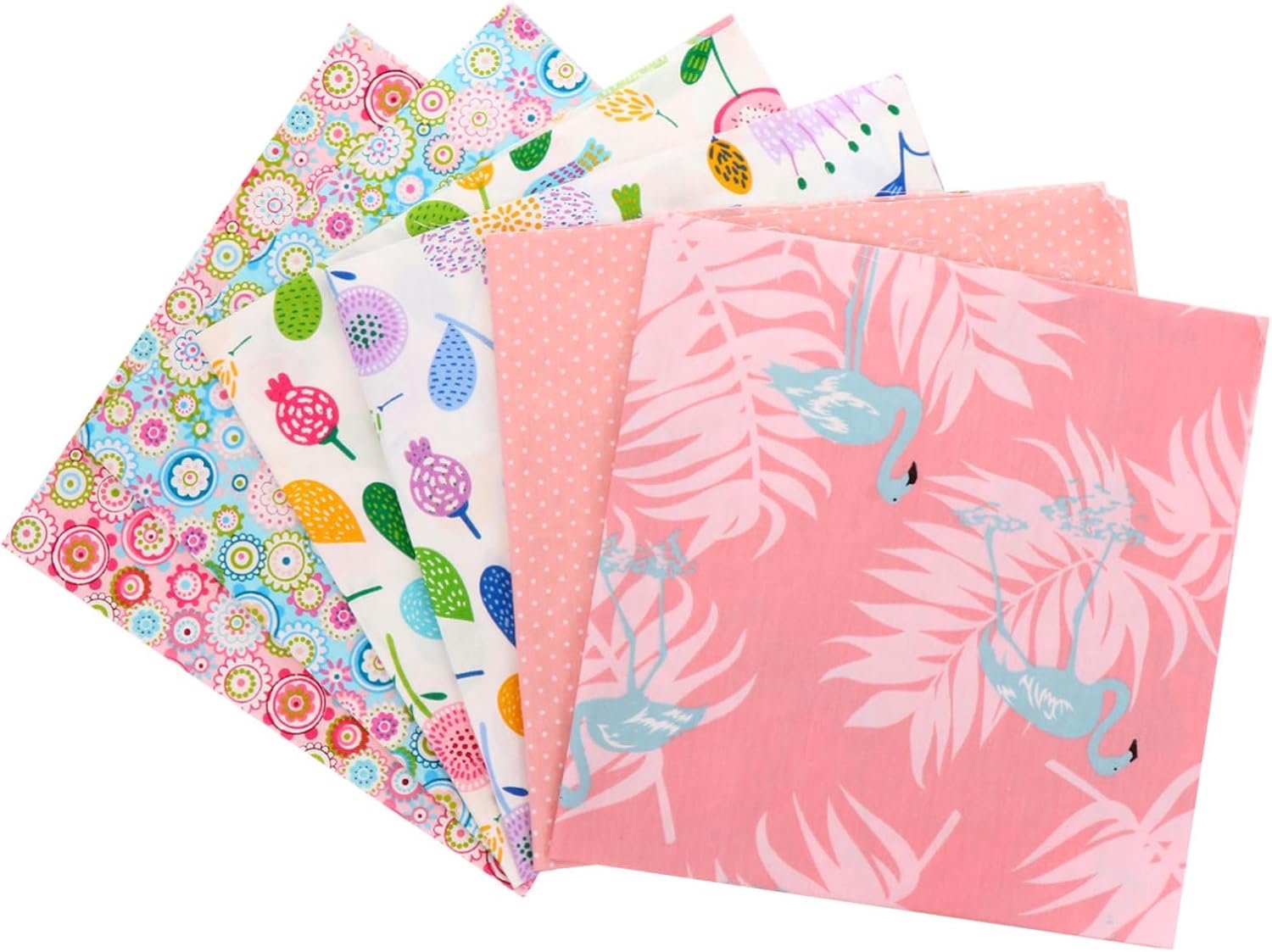 Katoenen Patchworkstof Quilten Groene Bloemenset Van 6 Stuks 50x50cm Familieknutselwerk Teamwork