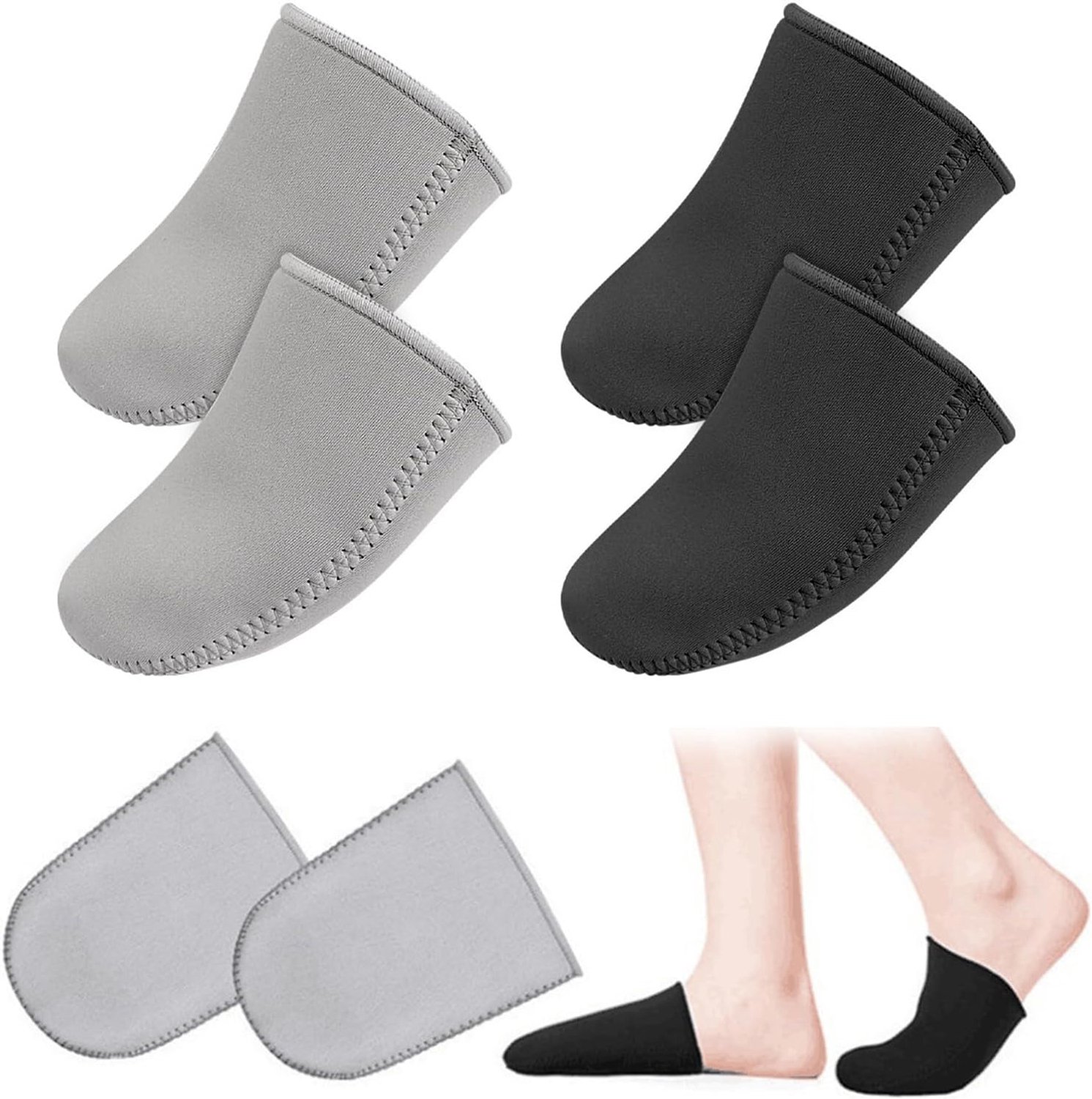 Neopreen Voetwarmers, 2 Paar Teenwarmers Mouwen, Neopreen Voetwarmers, Zwarte, Uniseks, Herbruikbare, Geschikt Voor Wintersport