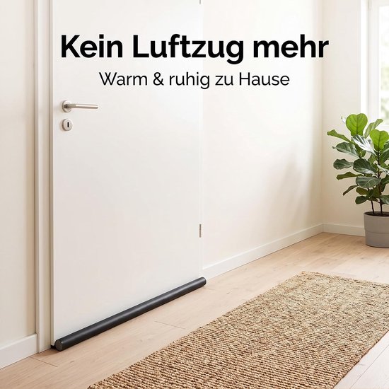 6 stuks tochtstoppers voor deuren, 96 cm, zwart, PU-deurafdichting, tochtstopper, tochtstopper voor de onderkant van de deur, windstopper, deurtochtstopper, deurafdichting, bescherming tegen — afbeelding 2