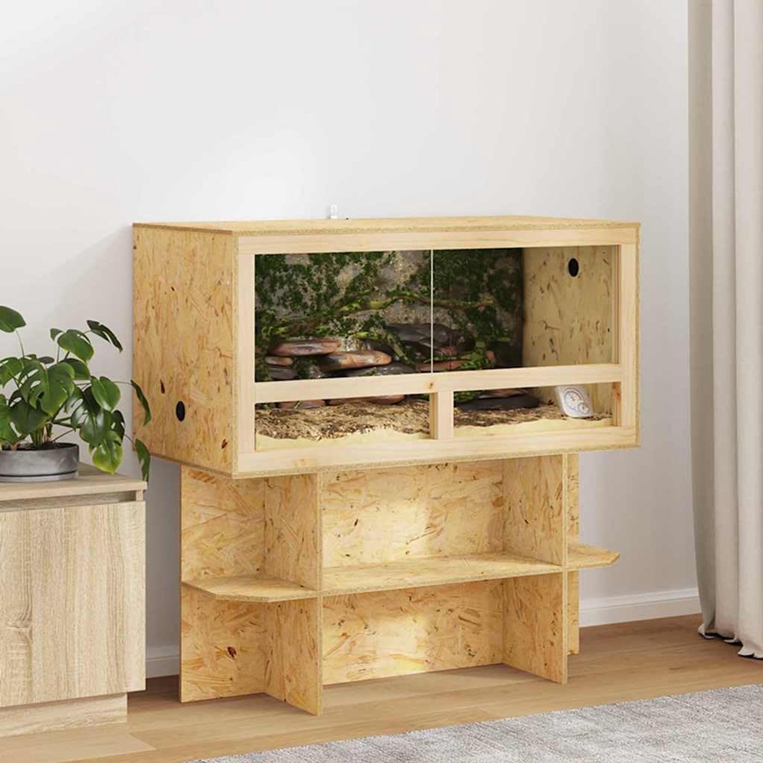 Terrarium, 100 x 50 x 100 cm, OSB-glas, reptielenhok