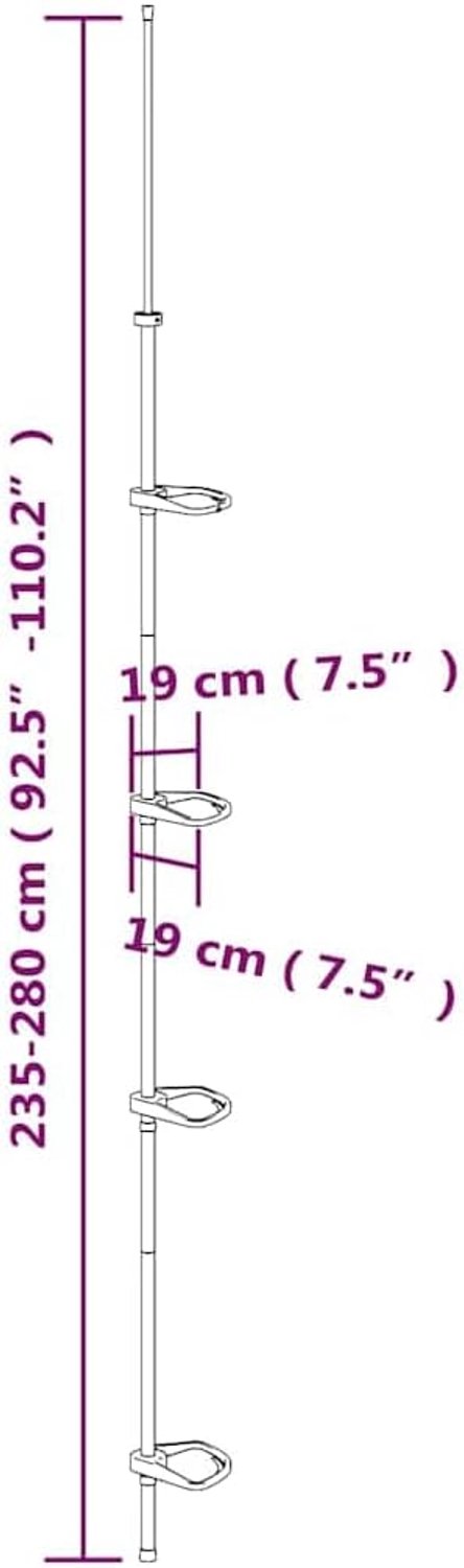 Telescopische hoekplank, 4 niveaus, doucheplank, aluminium, zilver — afbeelding 3