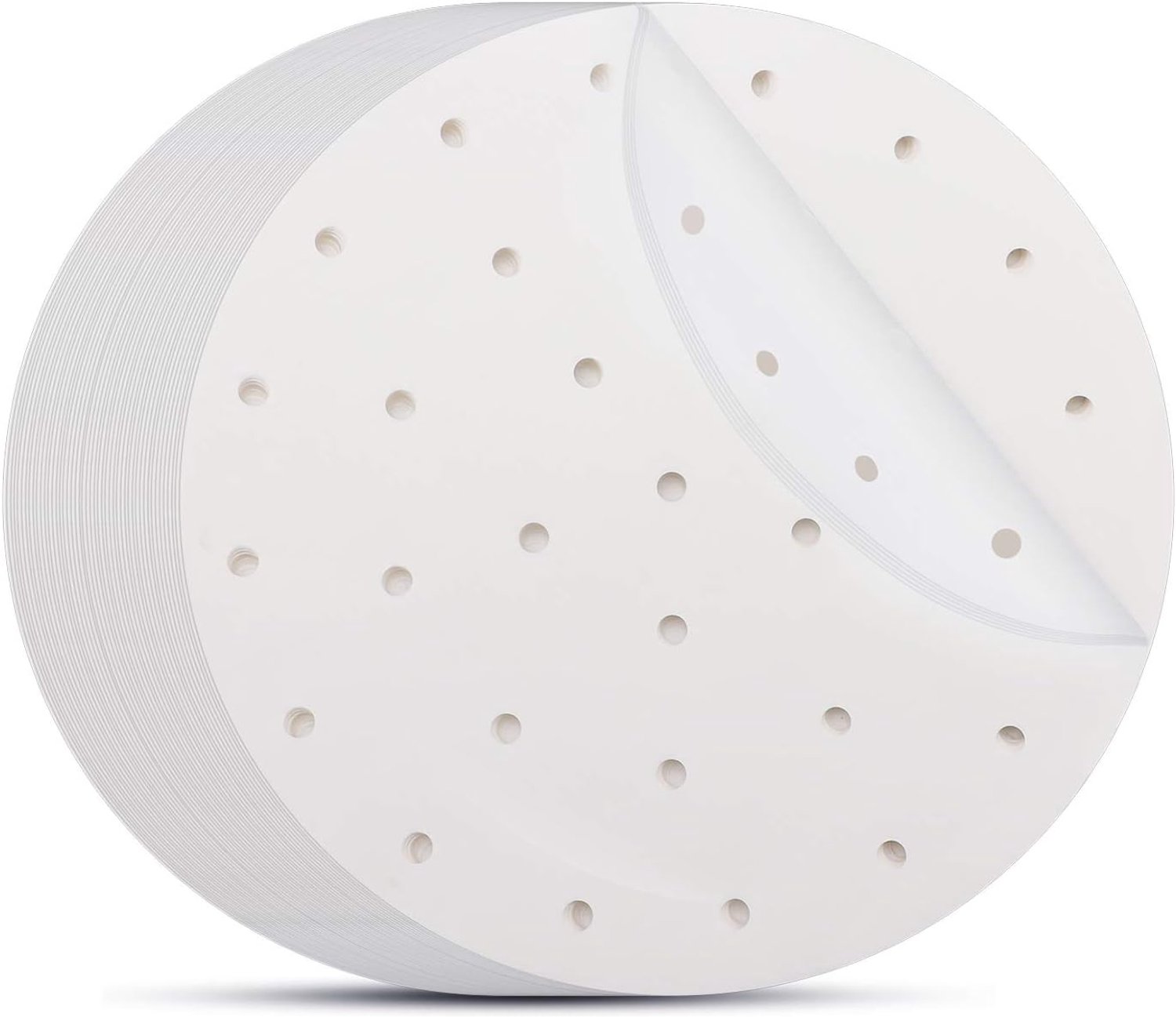 Air Fryer Perkament Papier 400 stuks, Beasea 8 Inch Ronde Air Fryer Liners Wit Air Fryer Filter Papier Geperforeerd Perkament Papier Bamboe Stoompapier voor Luchtfriteuse en Stoommand