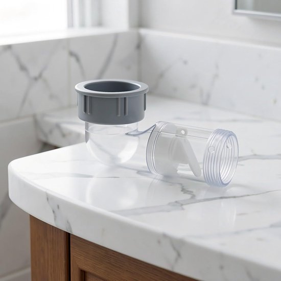 2 Stuks P-trap Vervanging met Anti-odor Ventiel Duurzame Keukenspoelbak Afvoer Connector voor Ijzeren Buizen Geurpreventie Eenvoudige Installatie — afbeelding 4