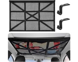 Funmo Bagagenet autodak, auto-opslag, cargo-net, organizer, autodak, bagagenet, deken, auto, nettas met 2 haken, universeel netvak, auto-net, vier dak, armleuningen, SUV, van