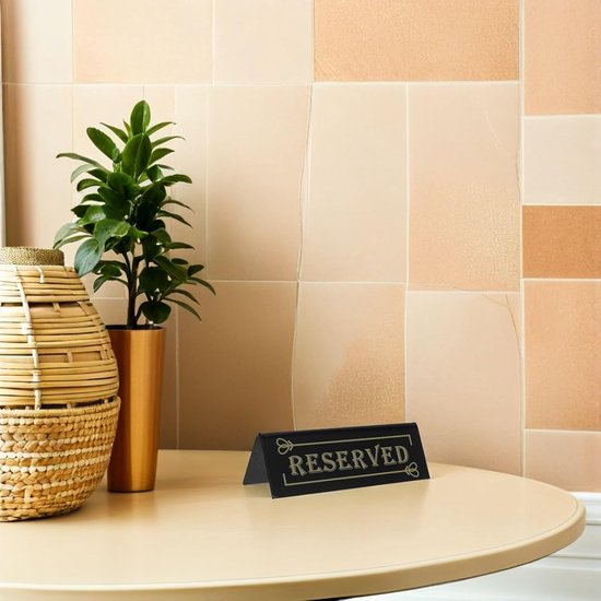 6 Stuks Delige Acryl Gereserveerde Tafelbordjes Zwart Dubbelzijdig Zichtbaar voor Bruiloften Banketten Restaurants Stevige Reserveringsborden Geschikt voor Diverse Evenementen — afbeelding 2
