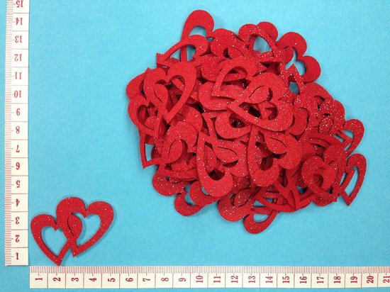 Petra's Knutsel-News Strooiartikel, Fliz, rood, 18 x 12 x 3 cm, 50 stuks — afbeelding 2