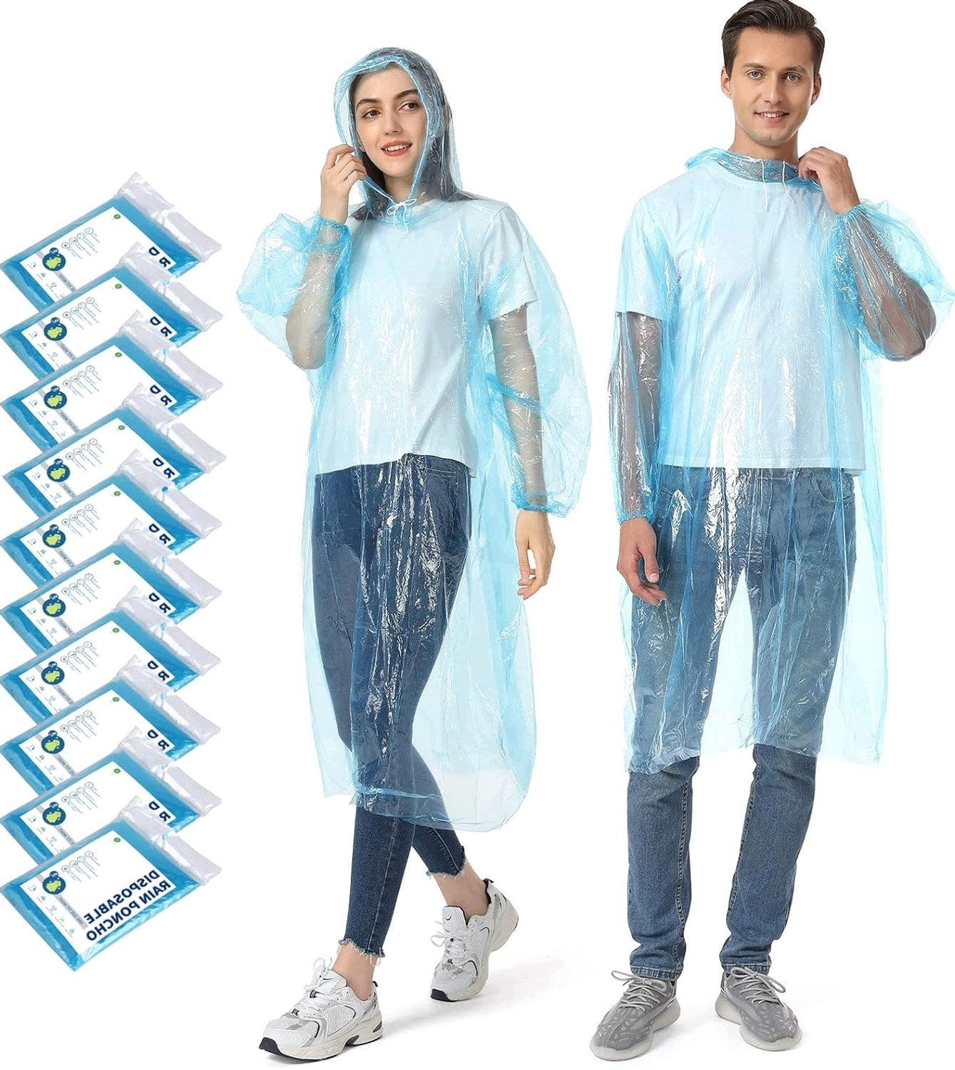 10x Transparante Regenponcho's - Lichtgewicht & Waterdicht met Capuchon