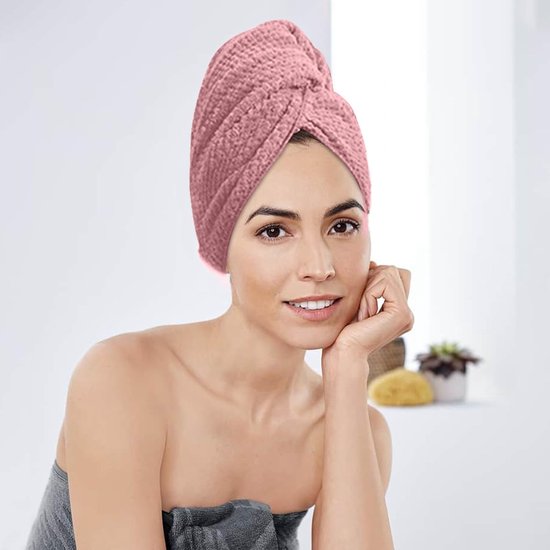 Hair Wrap - Microfiber Haarhanddoek, Haiir Tulband Handdoek — afbeelding 5