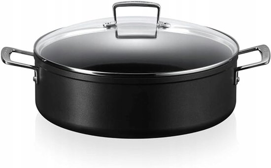 Le Creuset Aluminium Braadpan met Antiaanbaklaag en Glazen Deksel, 30 cm