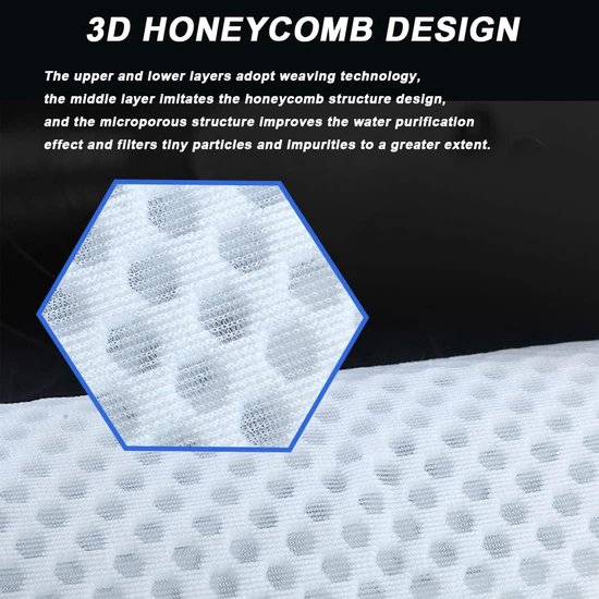 6 stuks 4 inch 150 micron honingraat filtersokken, marine aquarium filtersokken 3D honingraat ontwerp, anti-overloop filtersok voor zoutwater aquarium gebruik in zoetwater zout water aquarium — afbeelding 3