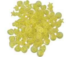 100 PCS Queen Bee Pussy Plastic Cup Color Vive Bijenteeltcelcel voor Imker (Geel)