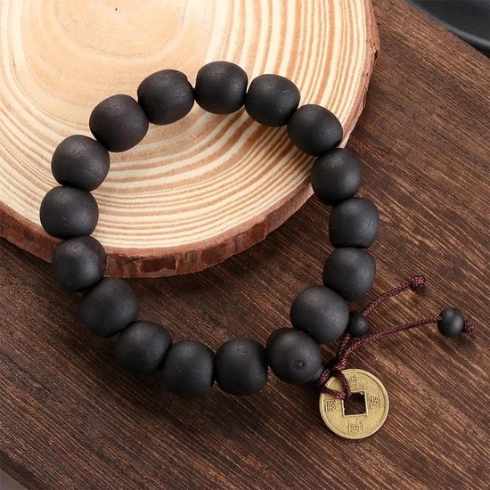 Wood Bead Buddha Bracelet Buddhist Bangle Prayer Beads — afbeelding 5