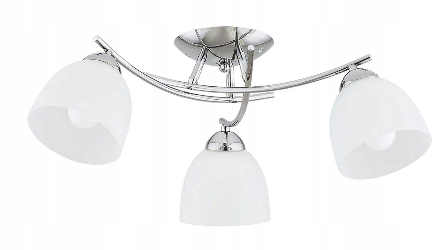 Seva Plafondlamp 3xE27 Chroom Wit Glas - Stijlvolle Verlichting