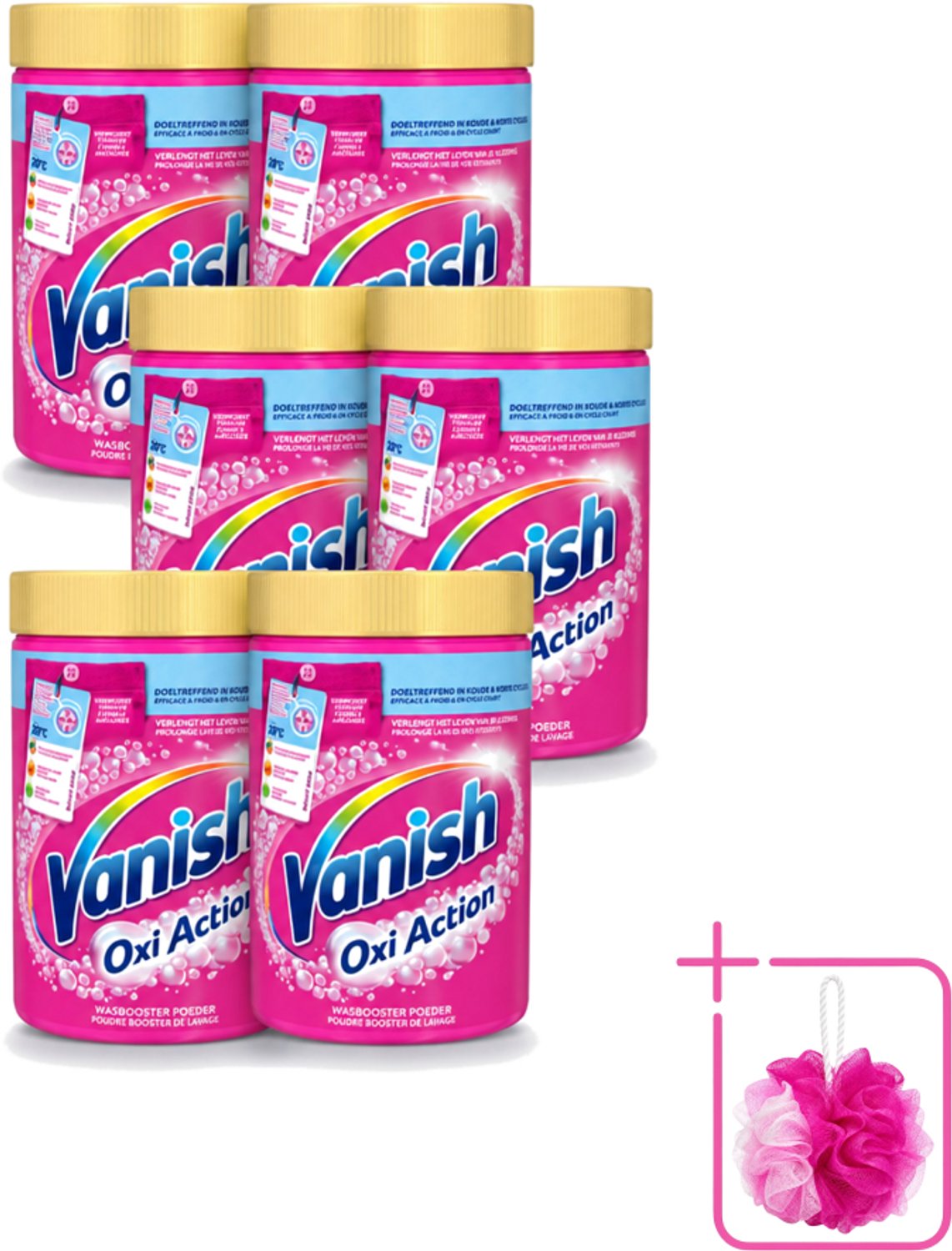 6 x Vanish – Wasbooster Poeder – Oxi Action Gekleurde & Witte Was – 710 g - Bulkverpakking - Wasbooster poeder - Douchemop - Vlekverwijderaar
