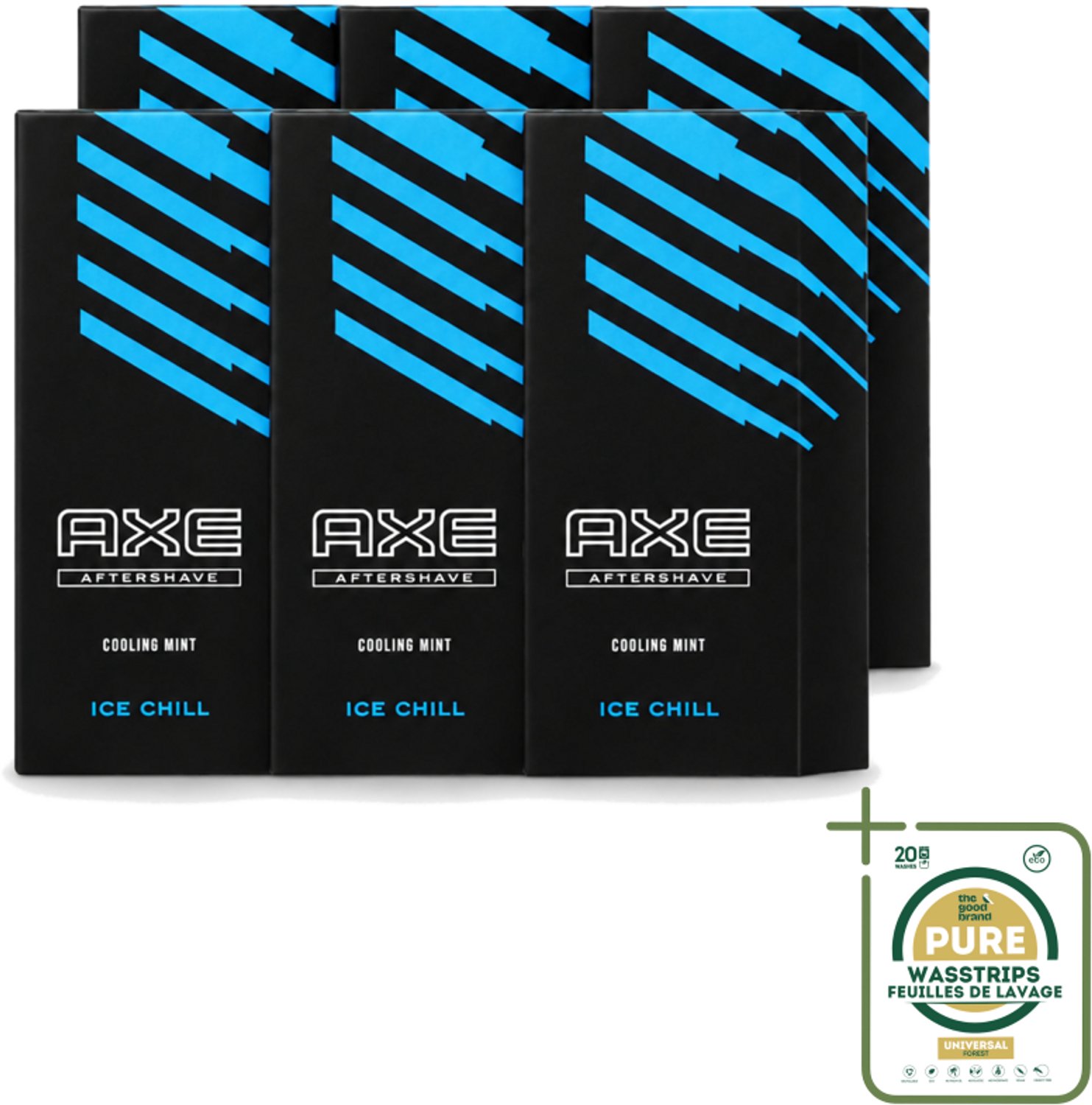 6 x Axe – Aftershave – Ice Chill – Cooling Mint – 100 ml - Wasstrips - Aftershave - Aftershave Ice Chill - Cooling Mint - Verkoeling Na Het Scheren - Huidverzorging