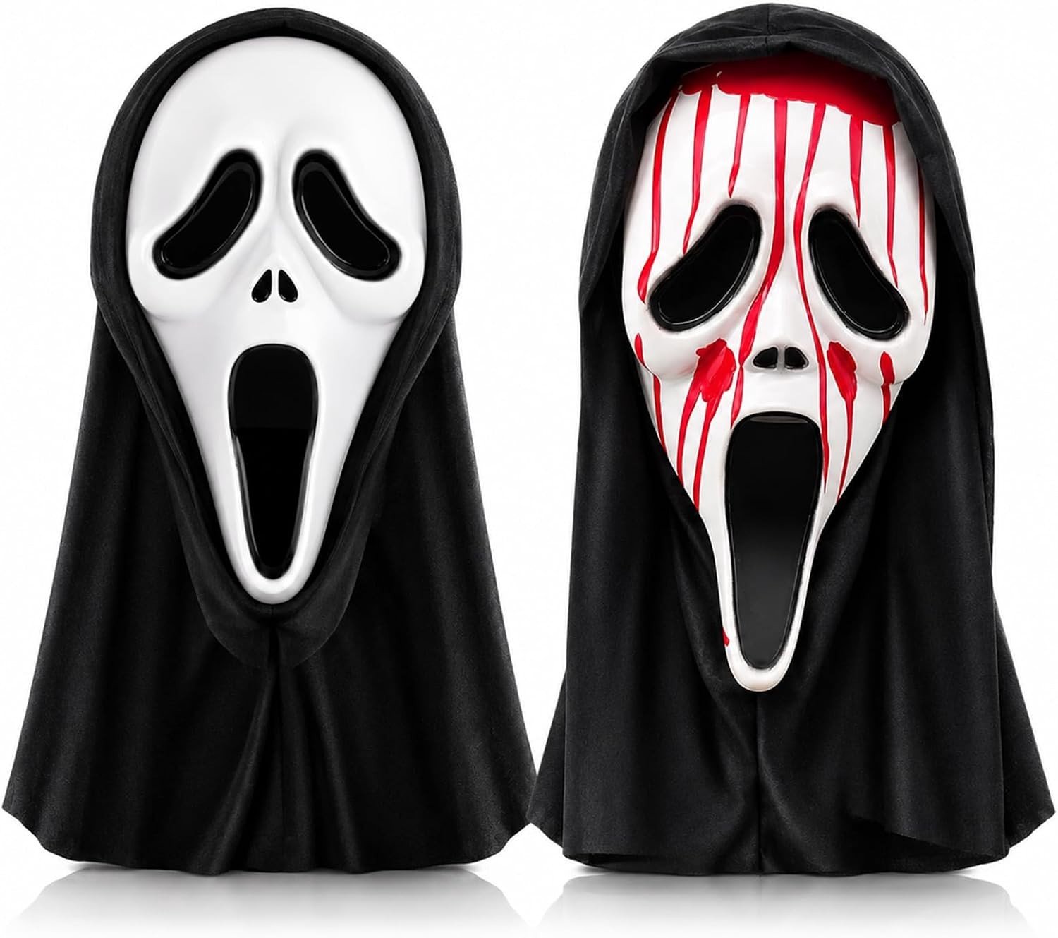 Vampiermasker - Rood en Wit - 34 x 21 cm - PVC Halloween Masker - Voor Feestjes en Cosplay