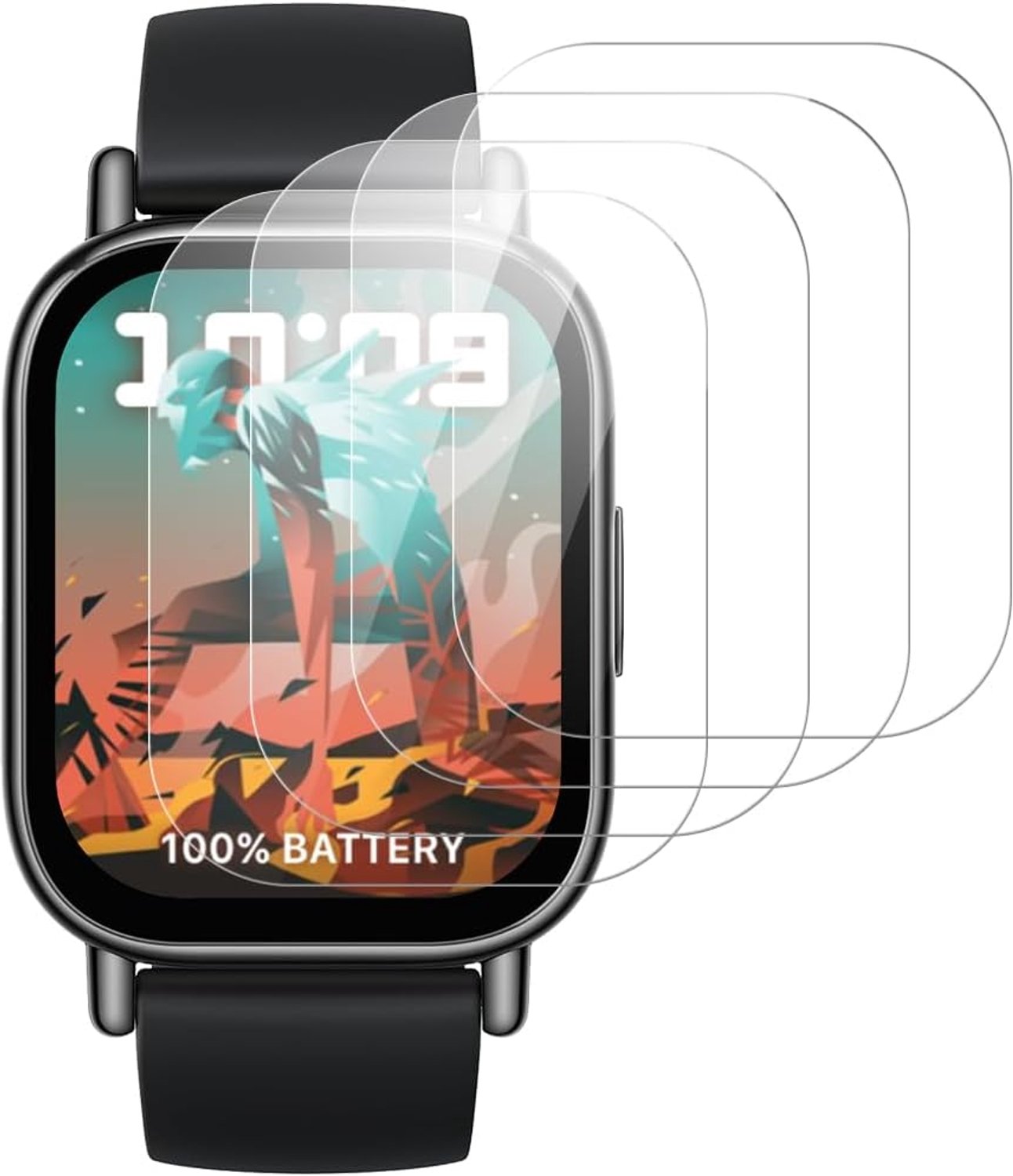 Panzer Schutz Glas für Redmi Watch 5 Lite, 4 Stück Handy glasschutzfolie[Anti-Kratzen][Sans Bulless][9H Härte] Film - ShopVlot