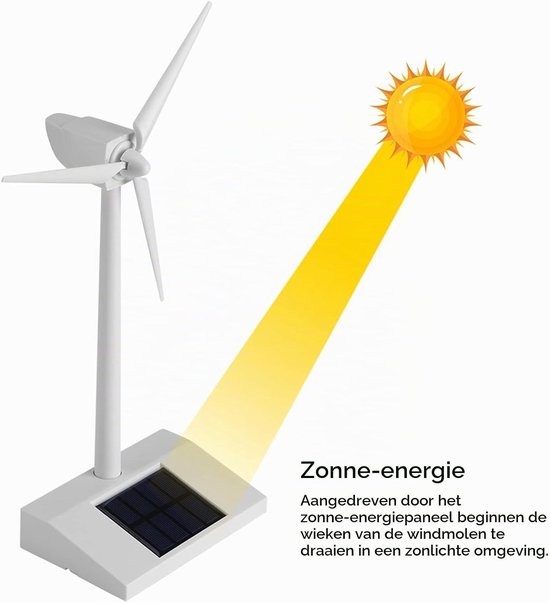 Mini Zonne-energie Windmolen - Educatief Speelgoed voor Kinderen en Desk Decoratie - Wetenschappelijk Leerhulpmiddel — afbeelding 5
