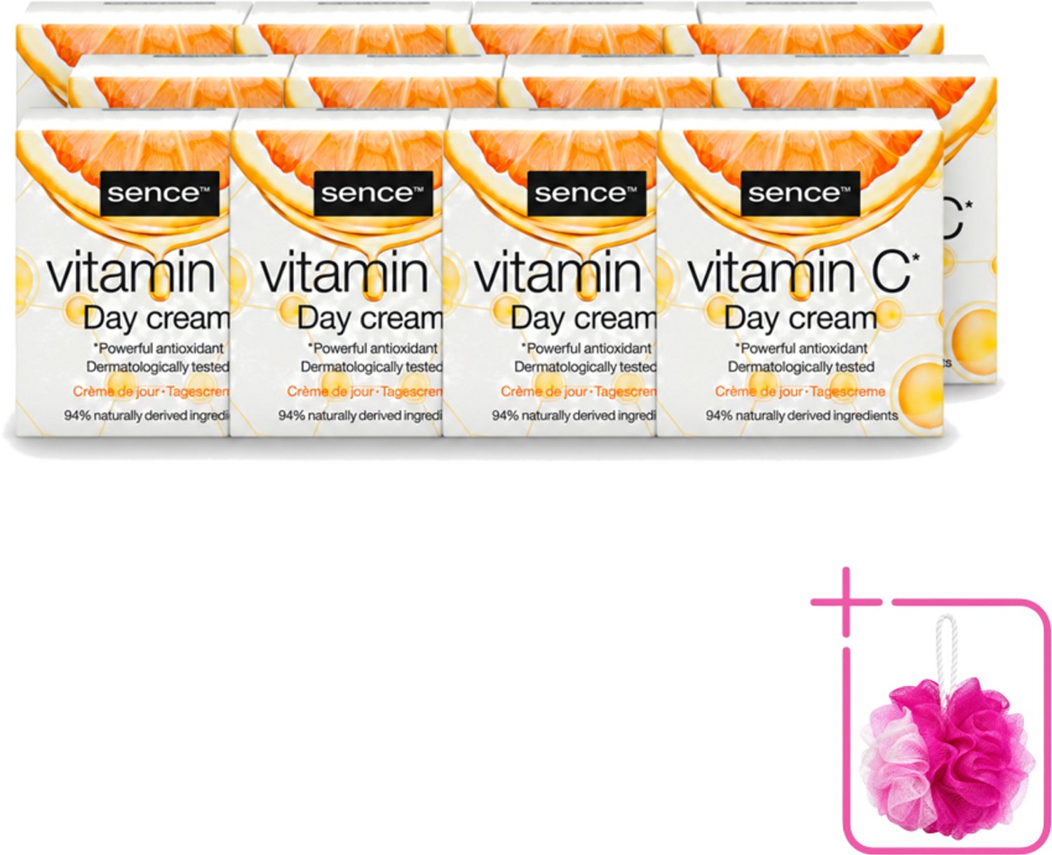12 x Sence - Vitamine C - Dagcrème - Stralende Huid - 50 ml - Bulkverpakking - Vitamine c crème - Stralende huid