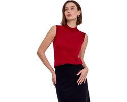 FALKE Basic New Merino Mock Top zacht comfortabel wol tank top dames rood - maat S