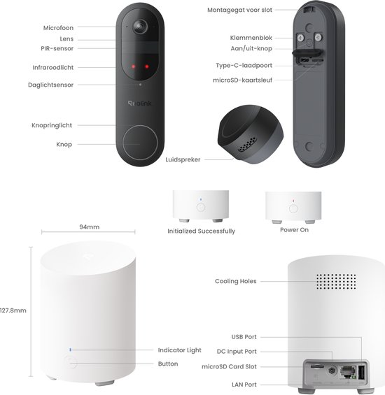 Reolink Video Deurbel Kit (Gen 2) - 2K 4MP - 1:1 Beeld - HDR - Batterij/Bedraad - Slimme Detectie - Lokale Opslag - Dual-Band WiFi - Inclusief Home Hub Mini — afbeelding 5