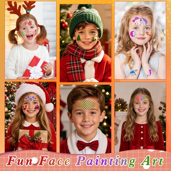 24 stuks gezichtsschildersjablonen voor kinderen, herbruikbaar, Halloween-gezichtsschildersjabloon voor volwassenen, make-upfeest, tattoo-party, decoratie — afbeelding 3