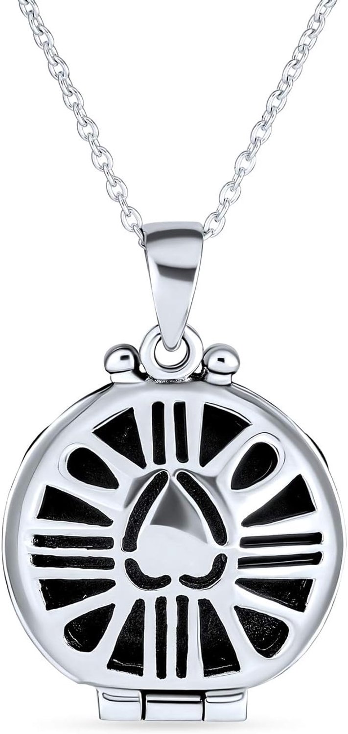 Bff Vintage stijl Lucky Green Klaverblad Ronde Keltische Ierse twee foto Hart Ovaal Rond Memorial Claddagh Behoud Afbeeldingen Medaillon Ketting Voor Vrouwen .925 Sterling Zilver Aanpasbaar, 18 EU — afbeelding 4