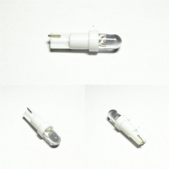 10 Stuks T5 Wedge LED Lampen W2 1LED W5W Xenon Wit Dashboard Auto Gloeilampen 12V — afbeelding 4